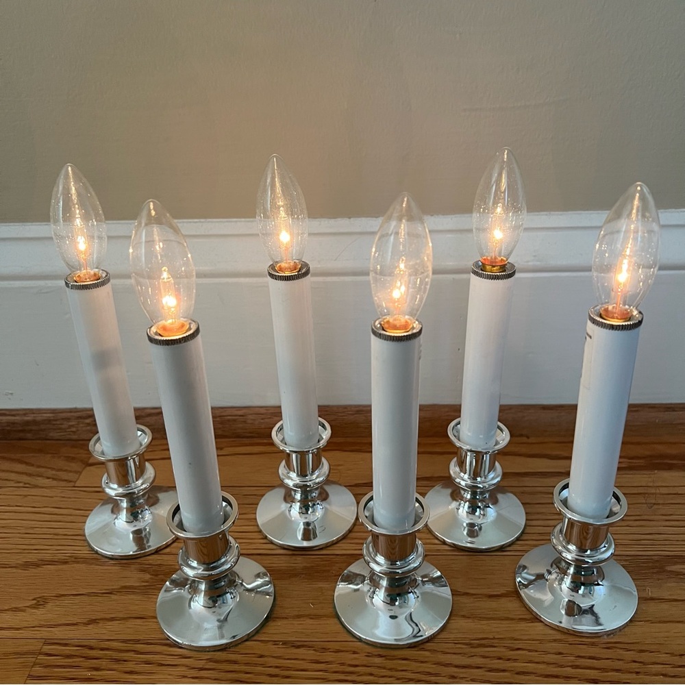 Christmas window candles lights battery operated total of 6